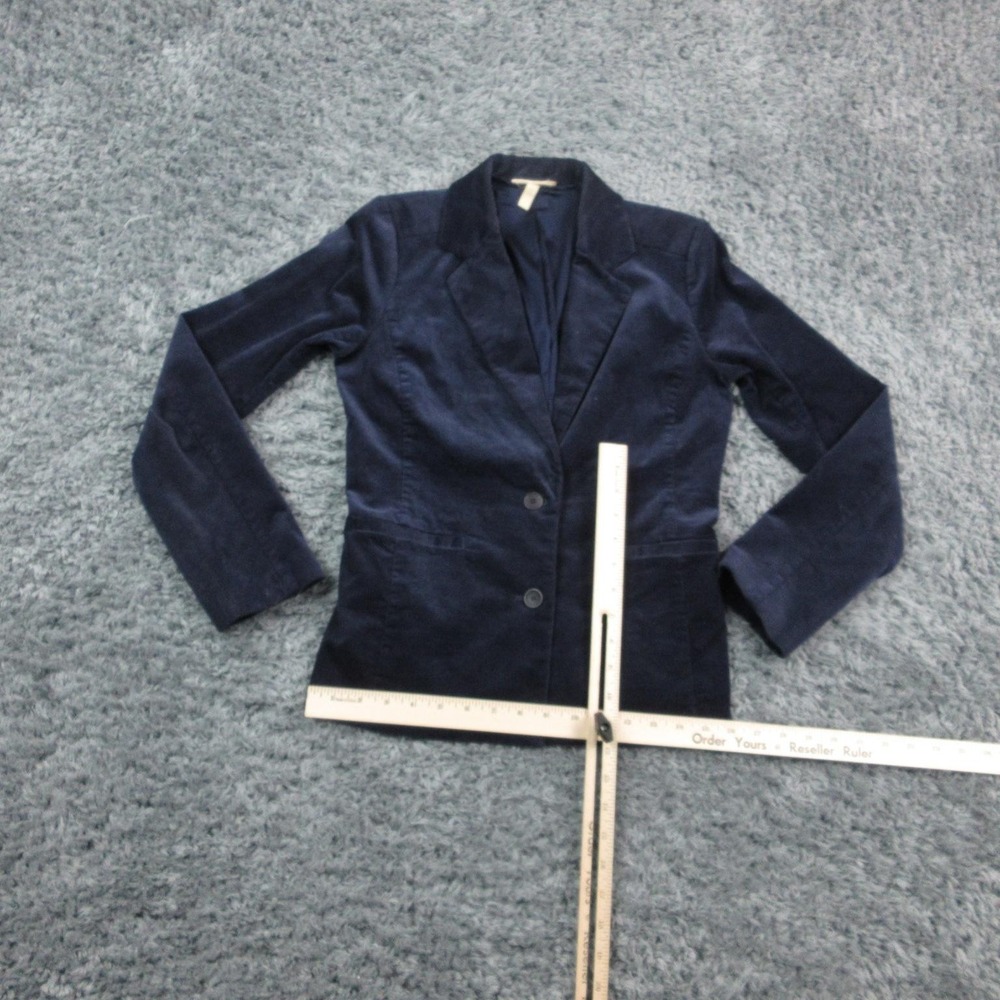 Eileen Fisher Blazer Womens 0 Navy Blue Corduroy Stretch Organic Cotton Jacket - Picture 7 of 16